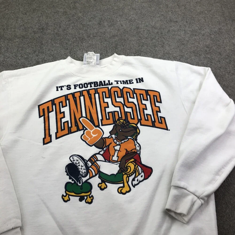 Tennessee Volunteers Sweatshirt Mens Large White NCAA Football Graphic Champion